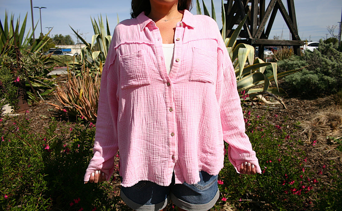 Pink Button Up