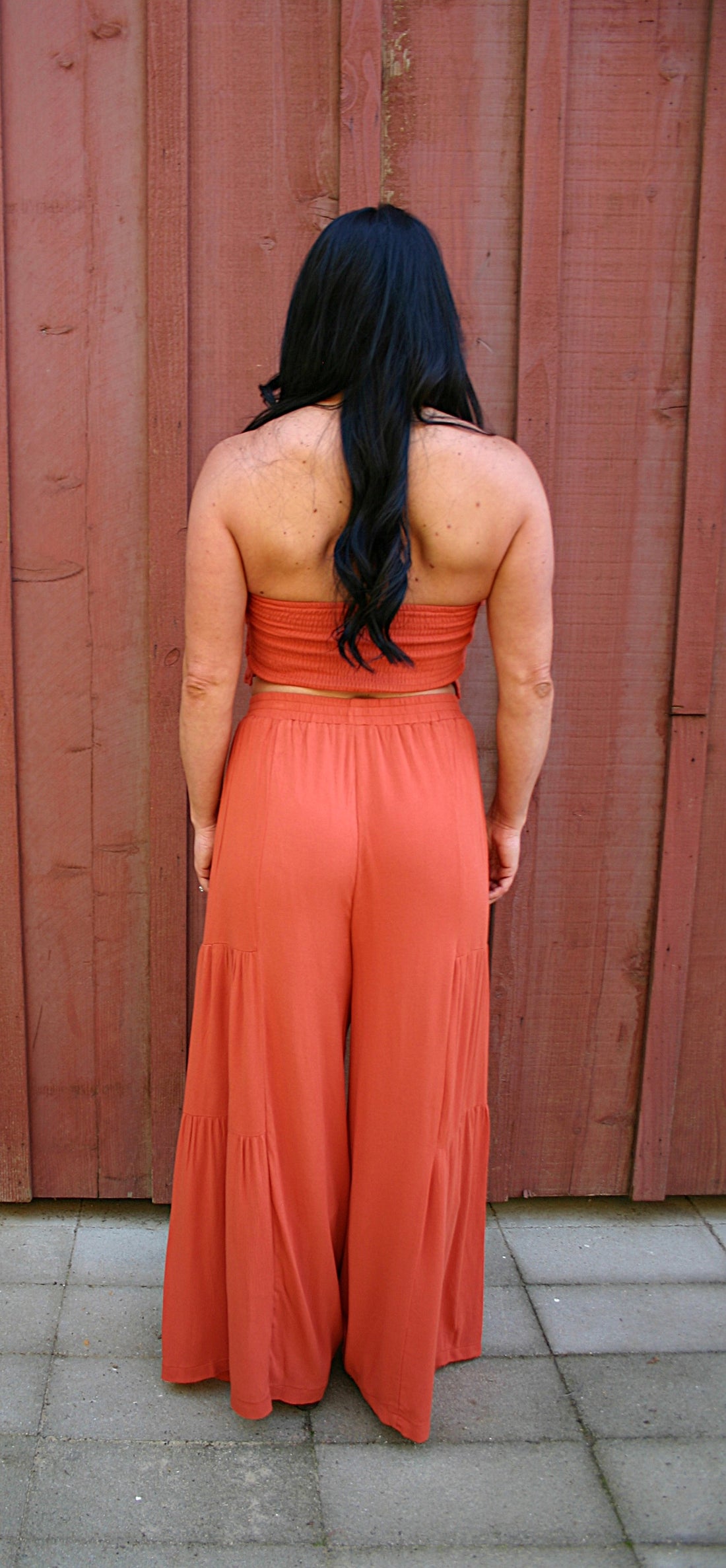 Rust Crop Top and Pant Set