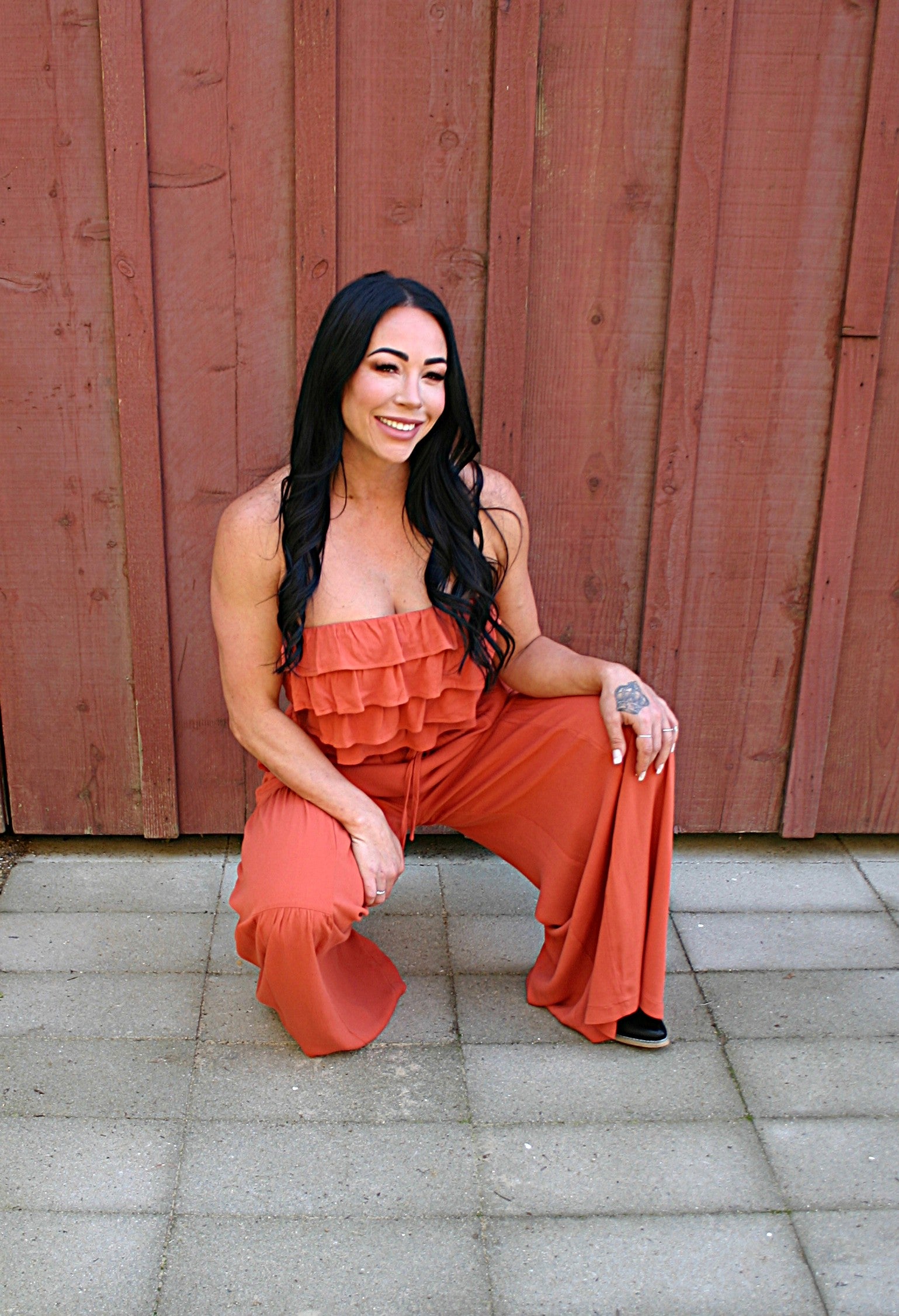 Rust Crop Top and Pant Set