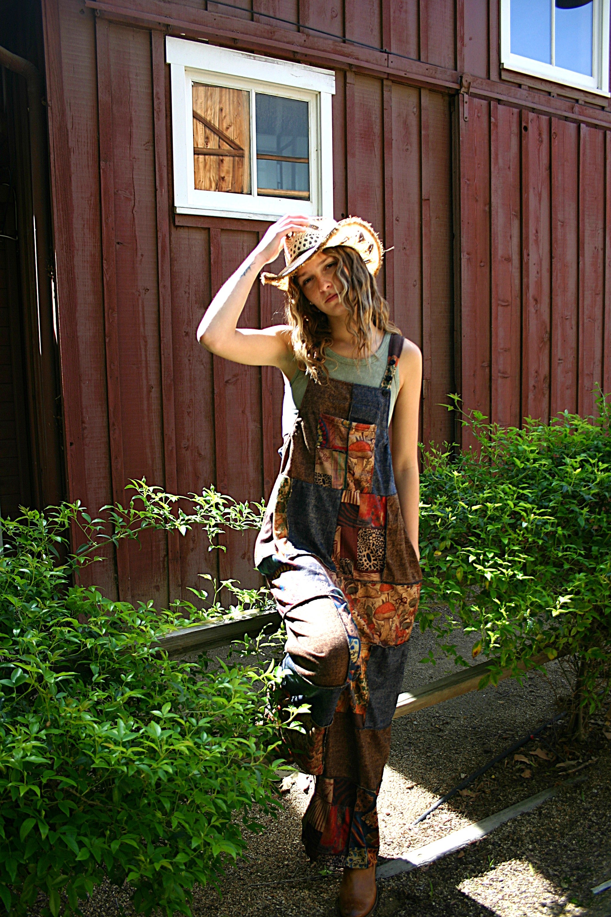 Overall Mushroom Print Patchwork