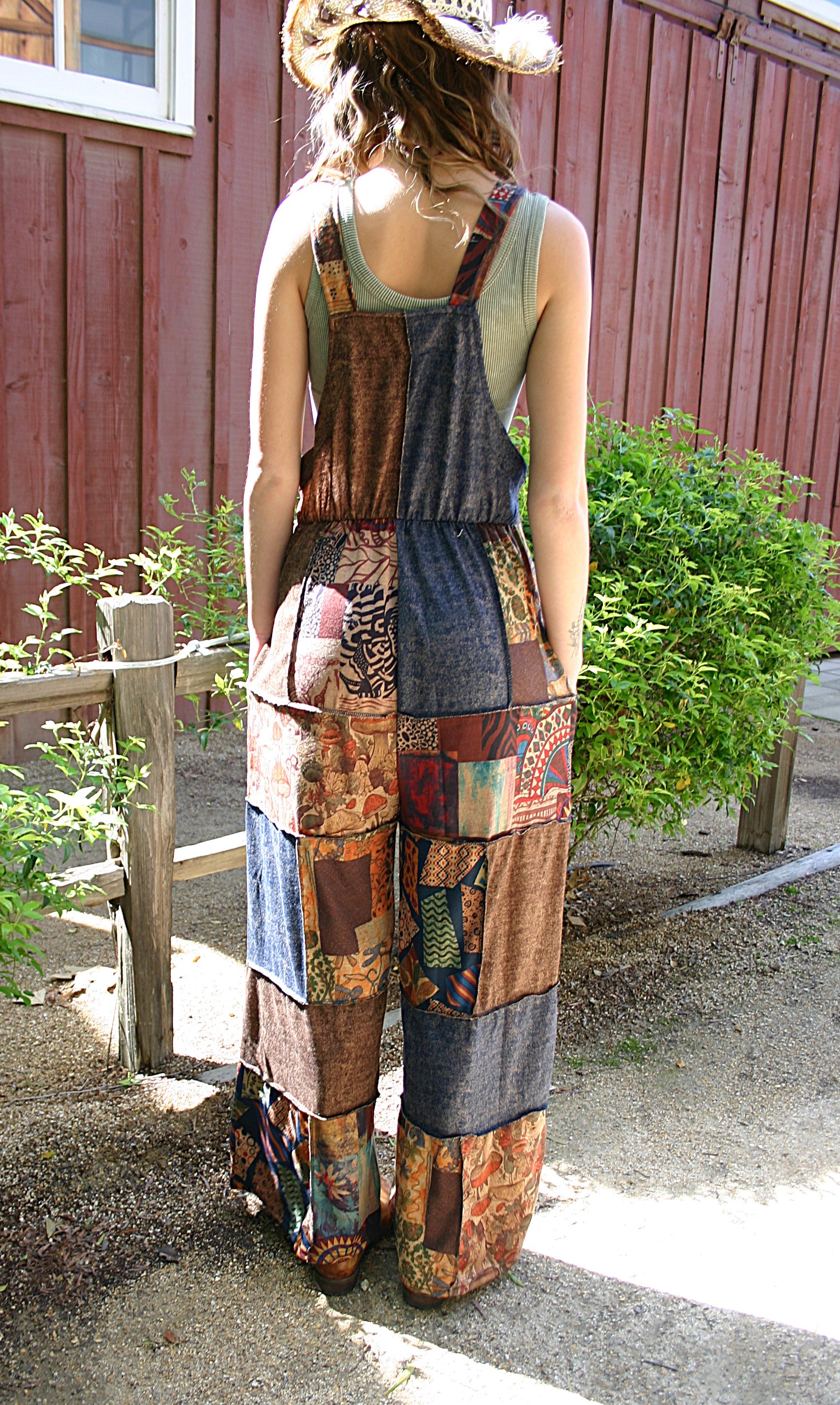 Overall Mushroom Print Patchwork
