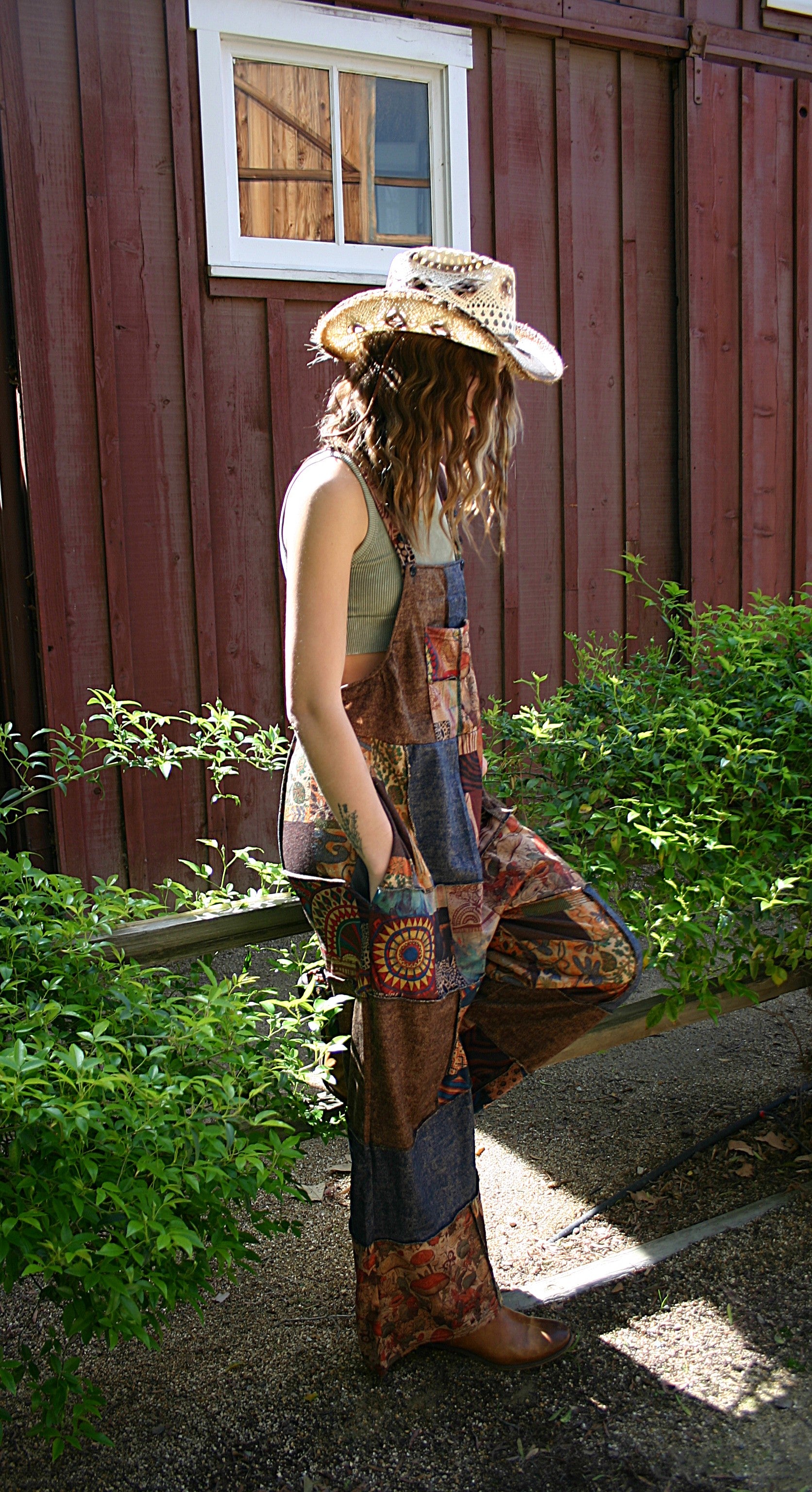 Overall Mushroom Print Patchwork