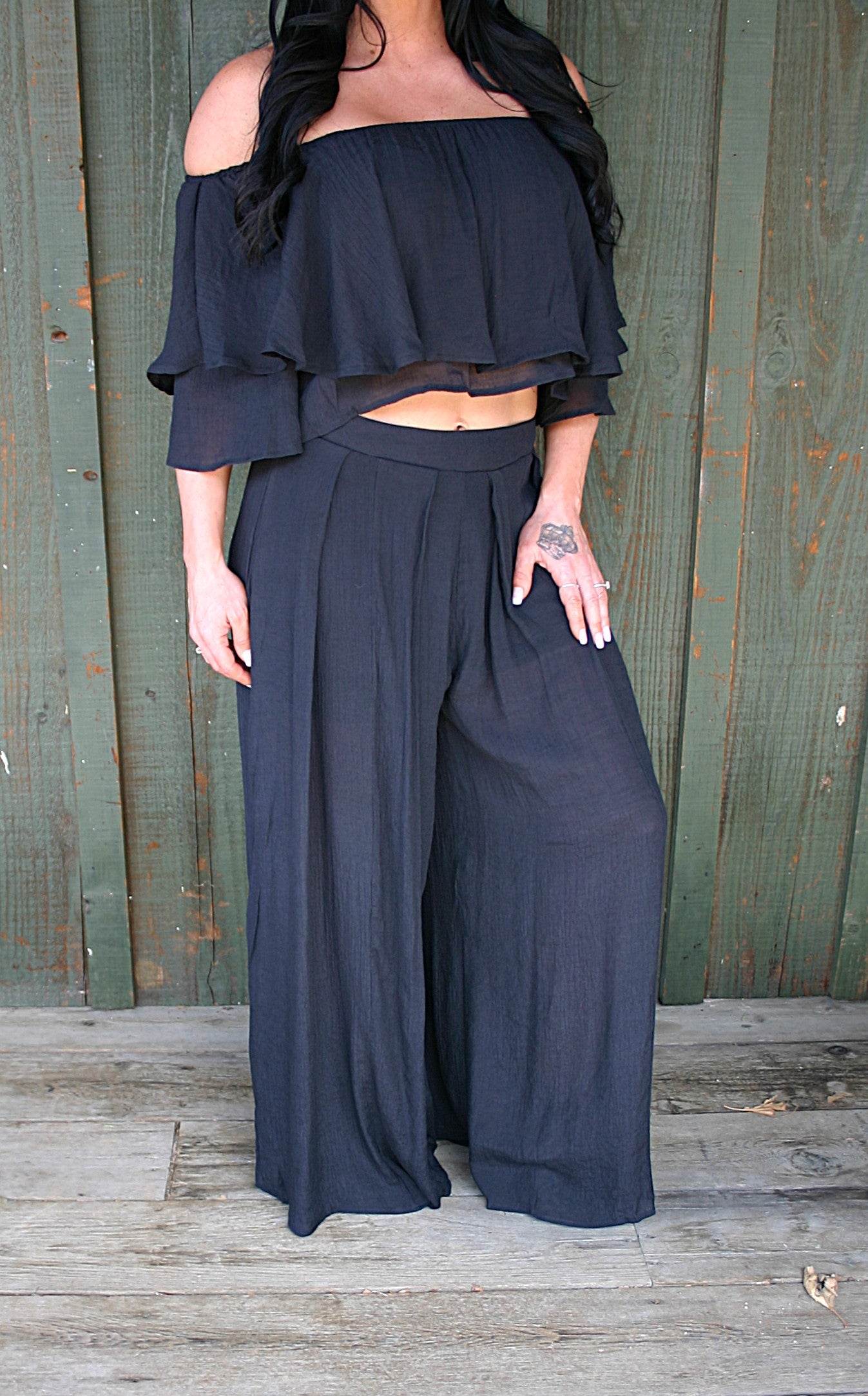 Black Merlot Pant Set