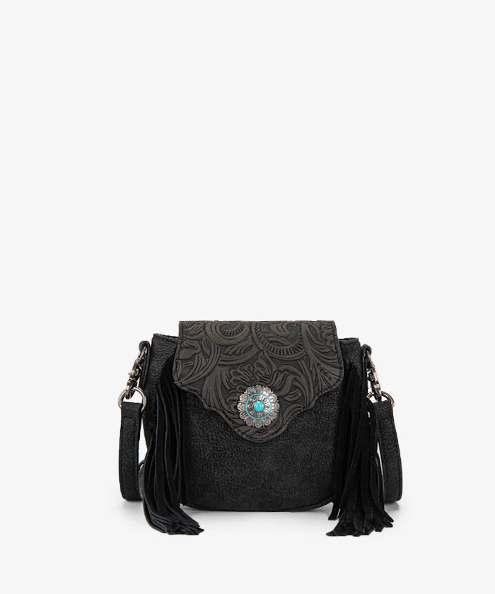 MONTANA WEST FRINGE MUSE FLAP CROSSBODY PURSE
