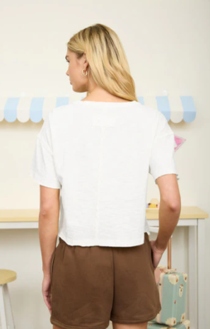 Edged Cropped Pocket Tee