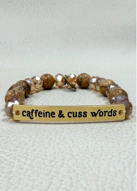 Caffeine and Cuss Words Bracelet