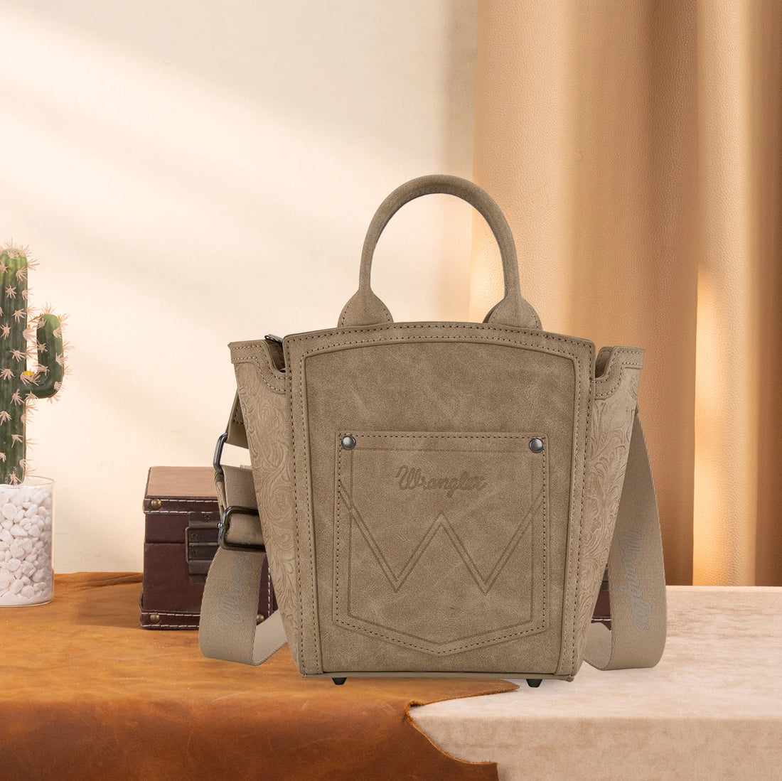 Wrangler Aztec Embroidered Floral Embossed Tote