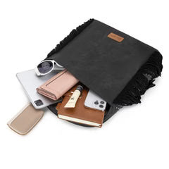 Wrangler Fringe Studded Hobo Bag- Black