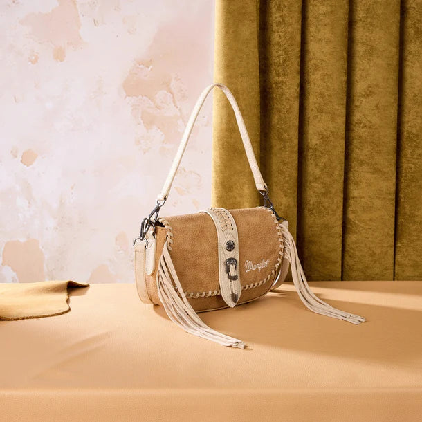 Wrangler Braided Tassel Saddle Crossbody Bag - Brown