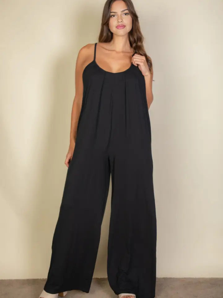 Spaghetti Strap Wide Jumpsuit