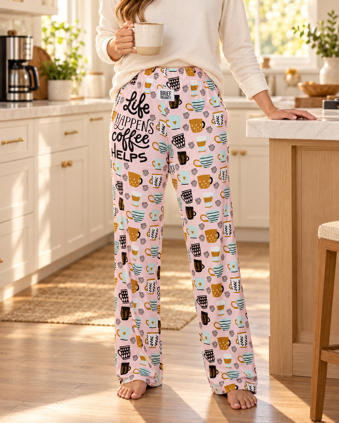 Life Happens Coffee Helps Lounge Pants | Women's Coffee Pajama Pants