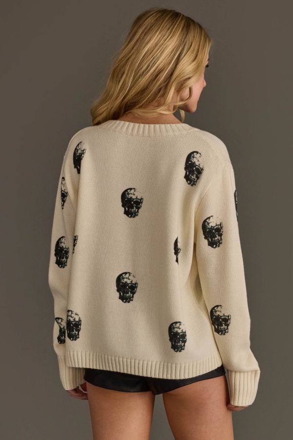 Skull Sweater | Women's Skull Graphic Knit Sweater