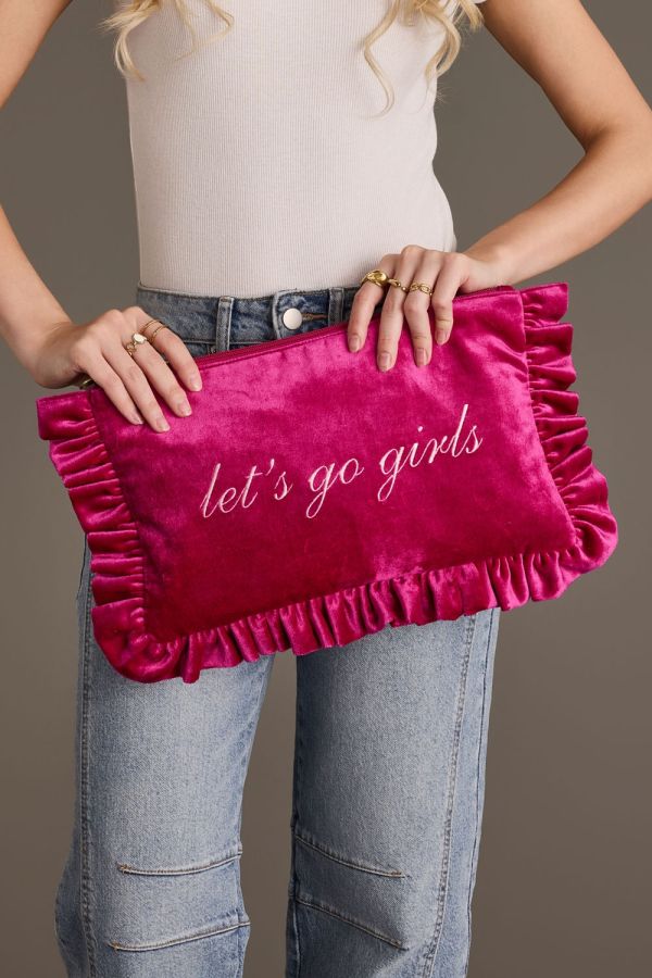 Ruffled Travel Pouch | Women's Travel Makeup & Cosmetic Bag