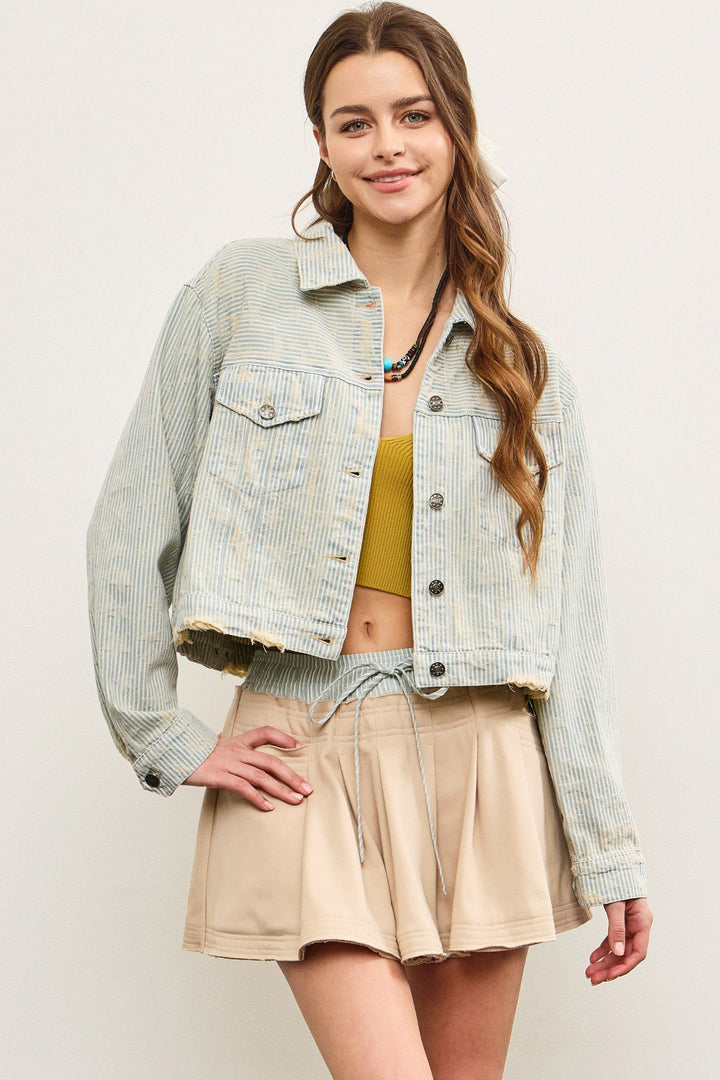 Striped Star Denim Jacket