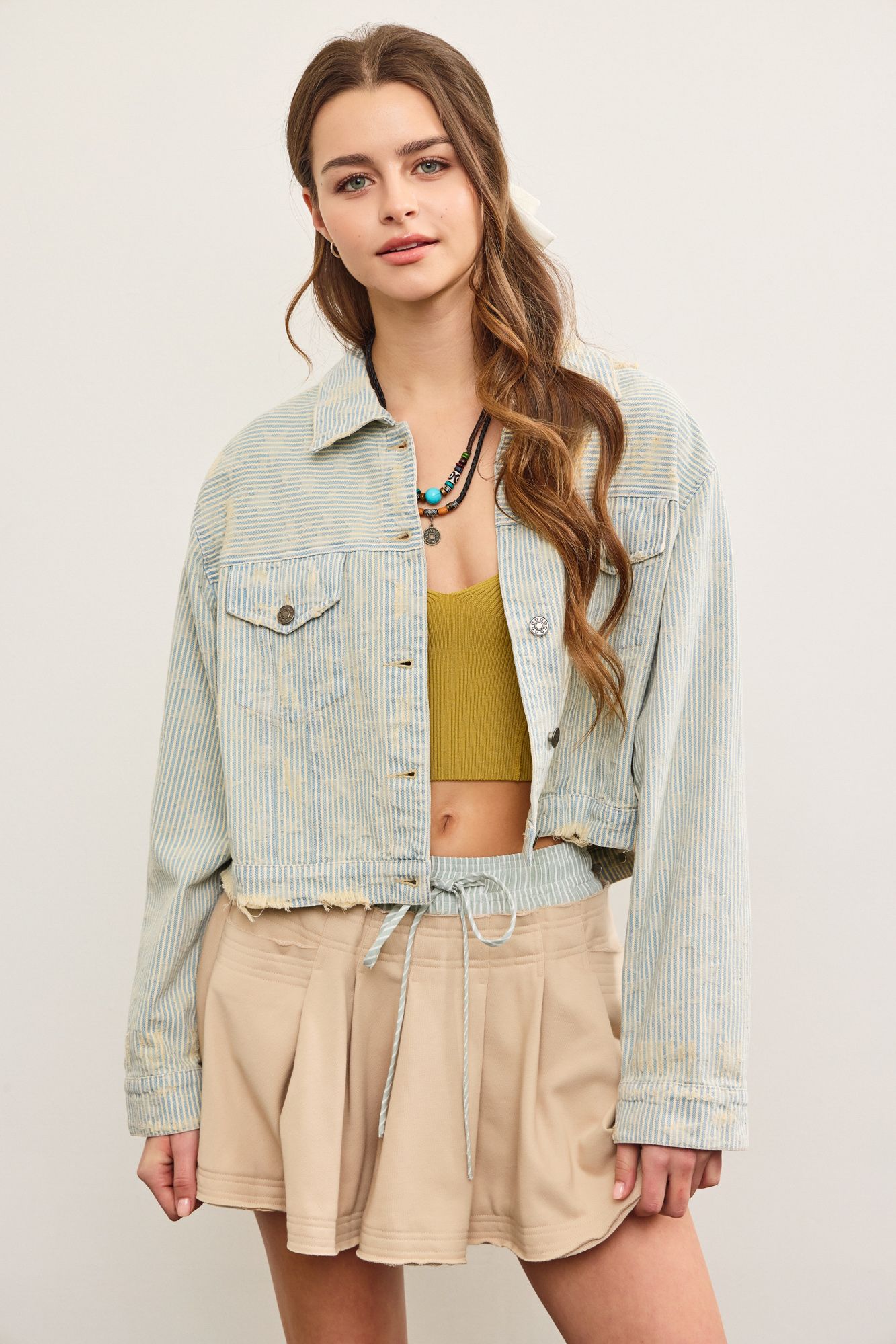 Striped Star Denim Jacket