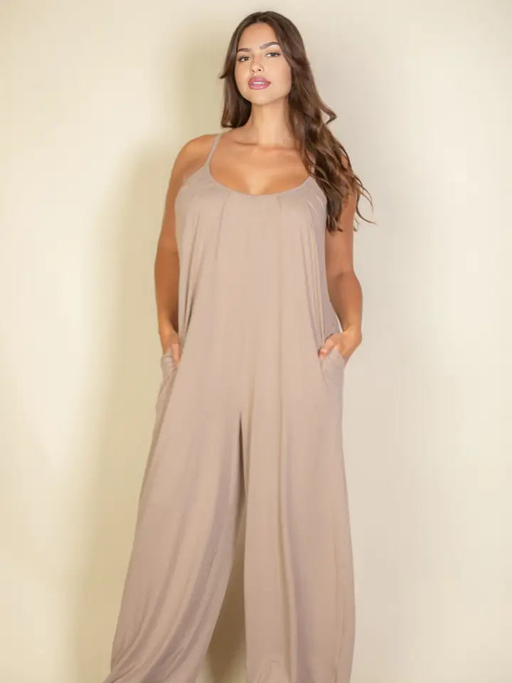 Spaghetti Strap Wide Jumpsuit