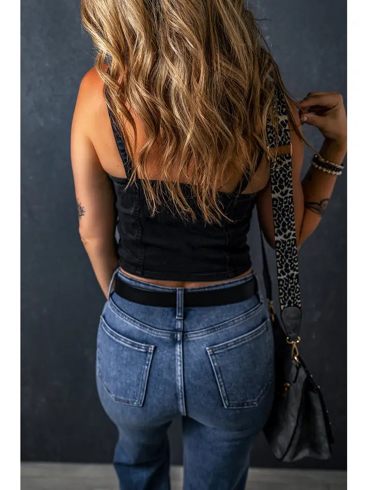 Denim Black Tank Top