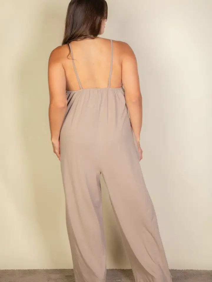 Spaghetti Strap Wide Jumpsuit