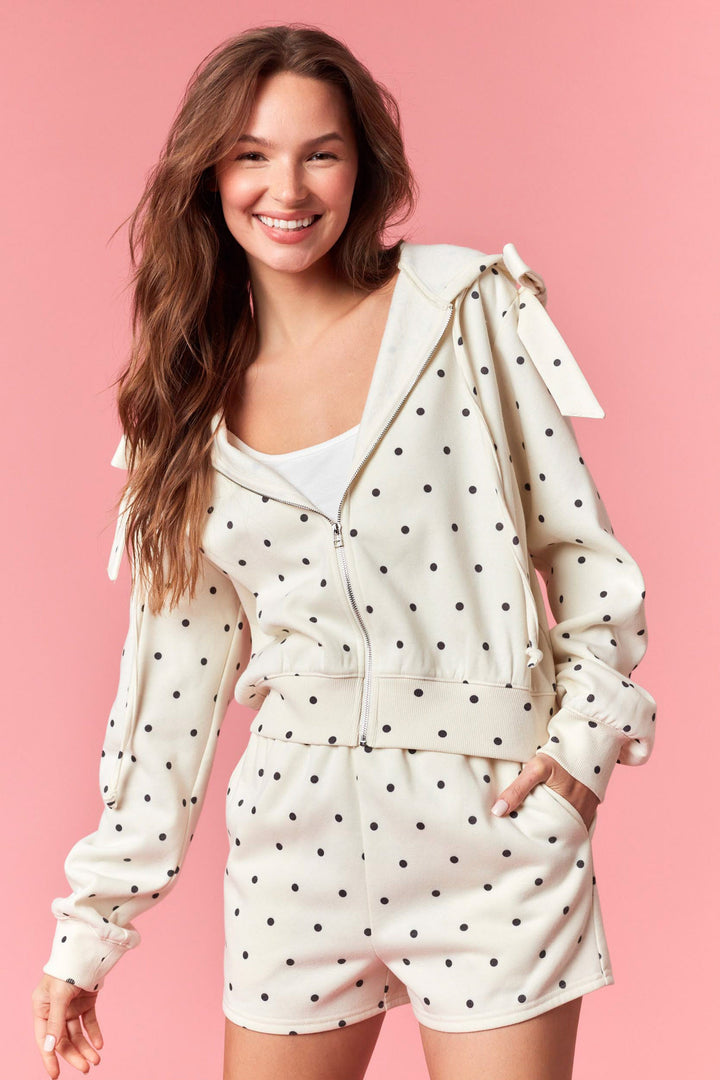 Polka Dot Bow Hoodie