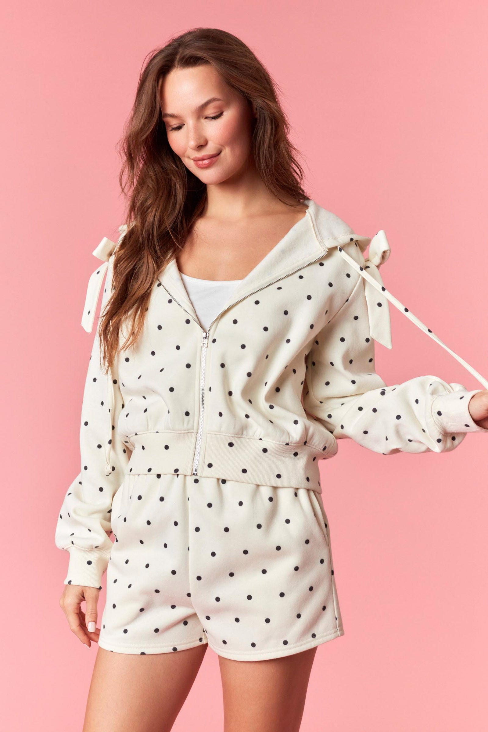Polka Dot Bow Hoodie