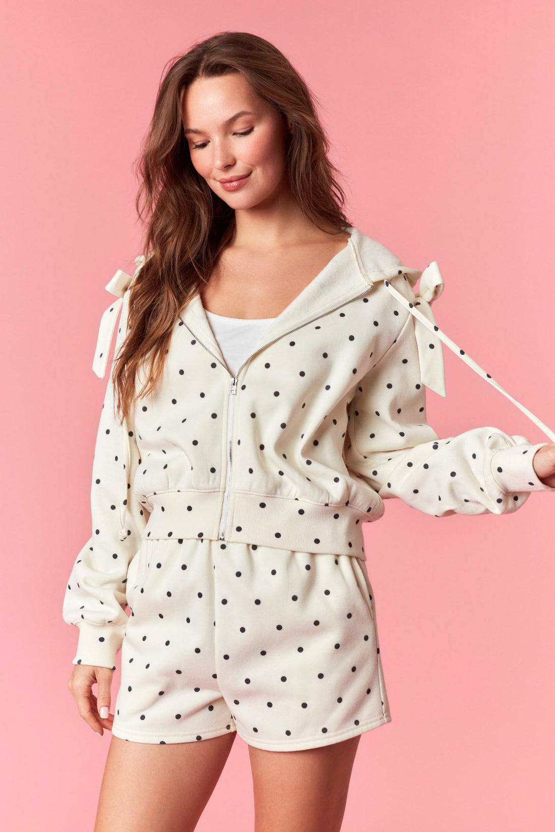 Polka Dot Bow Hoodie