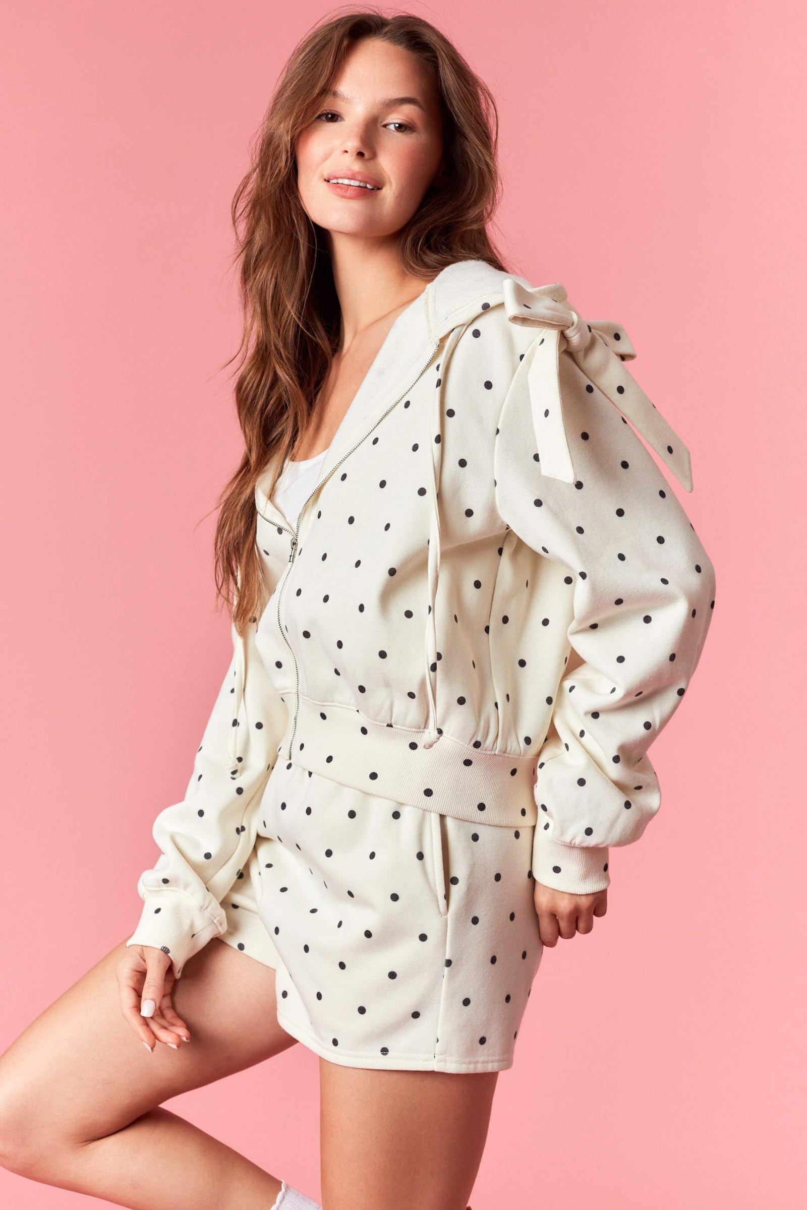 Polka Dot Bow Hoodie