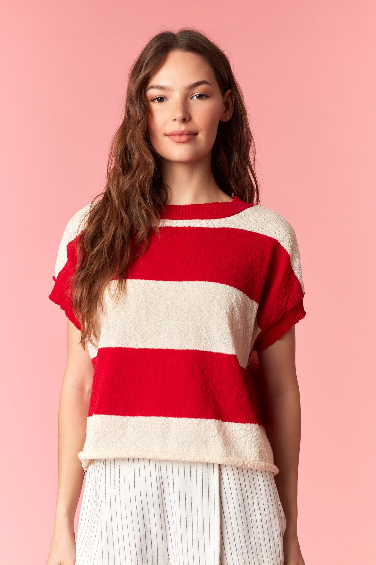 Red, White & Cropped Shirt