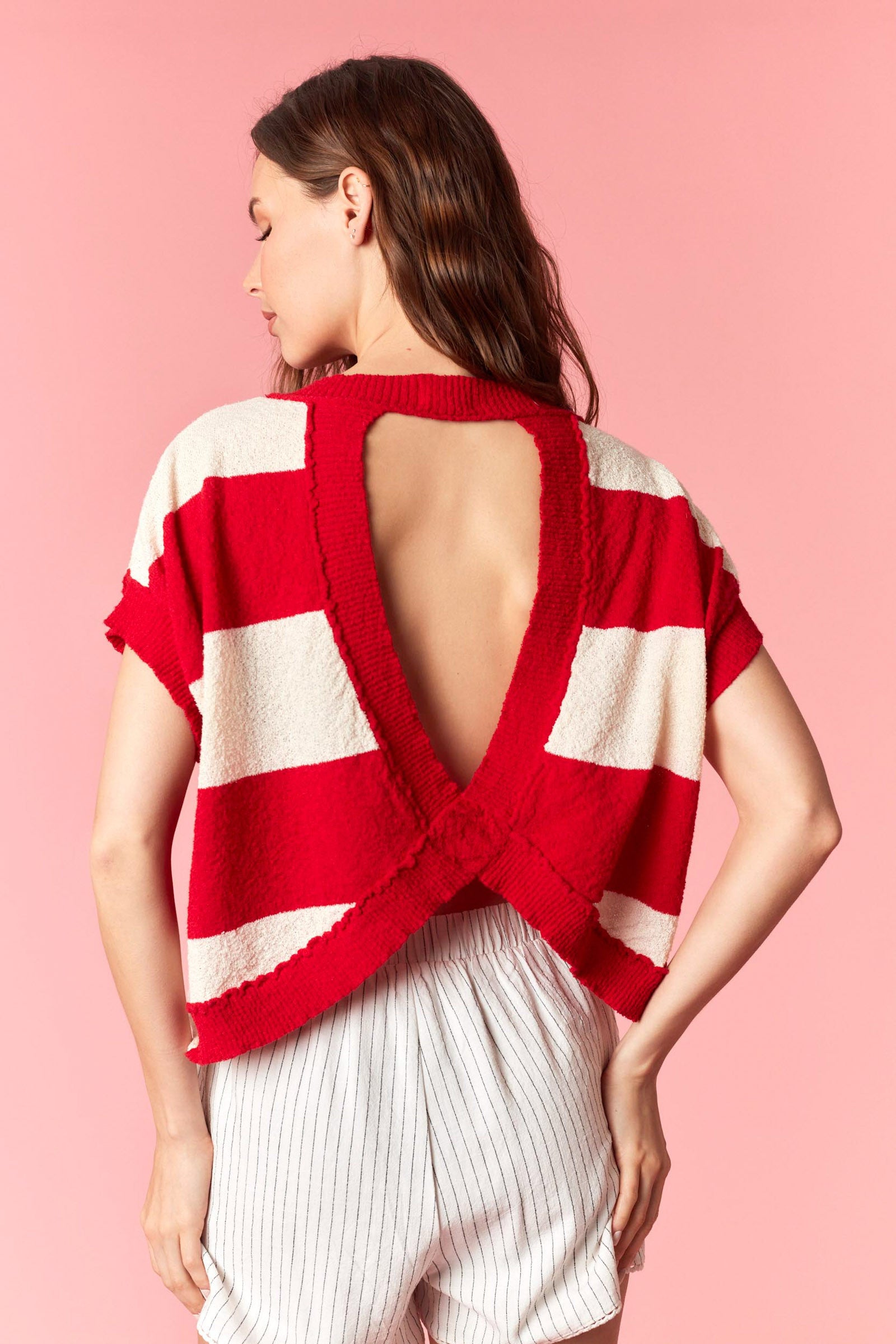 Red, White & Cropped Shirt