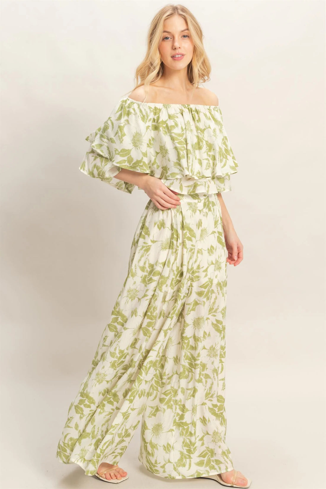 Tropical Hideaway Ruffled Pant Set