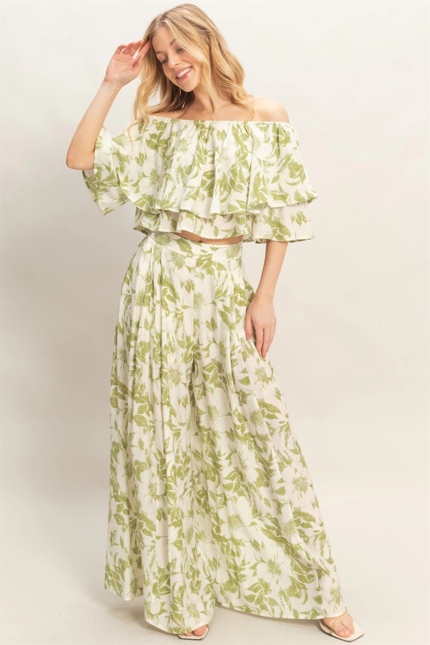 Tropical Hideaway Ruffled Pant Set