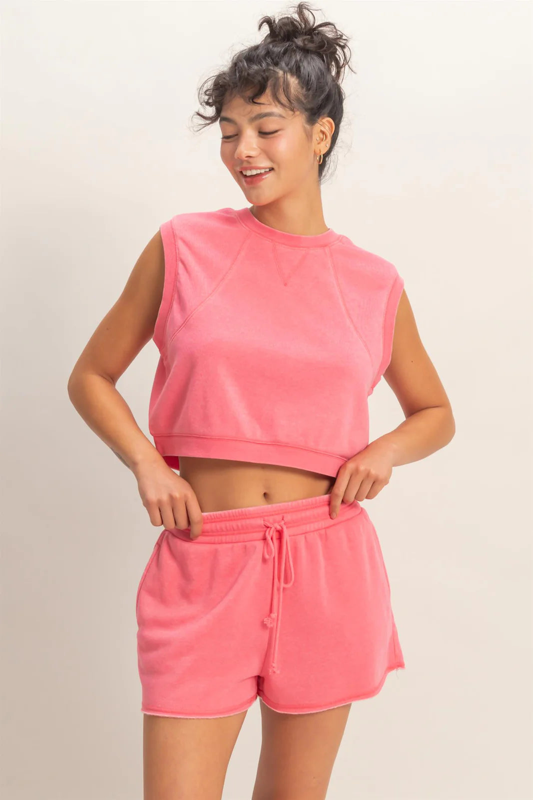 Taffy Pink Muscle Tee Set