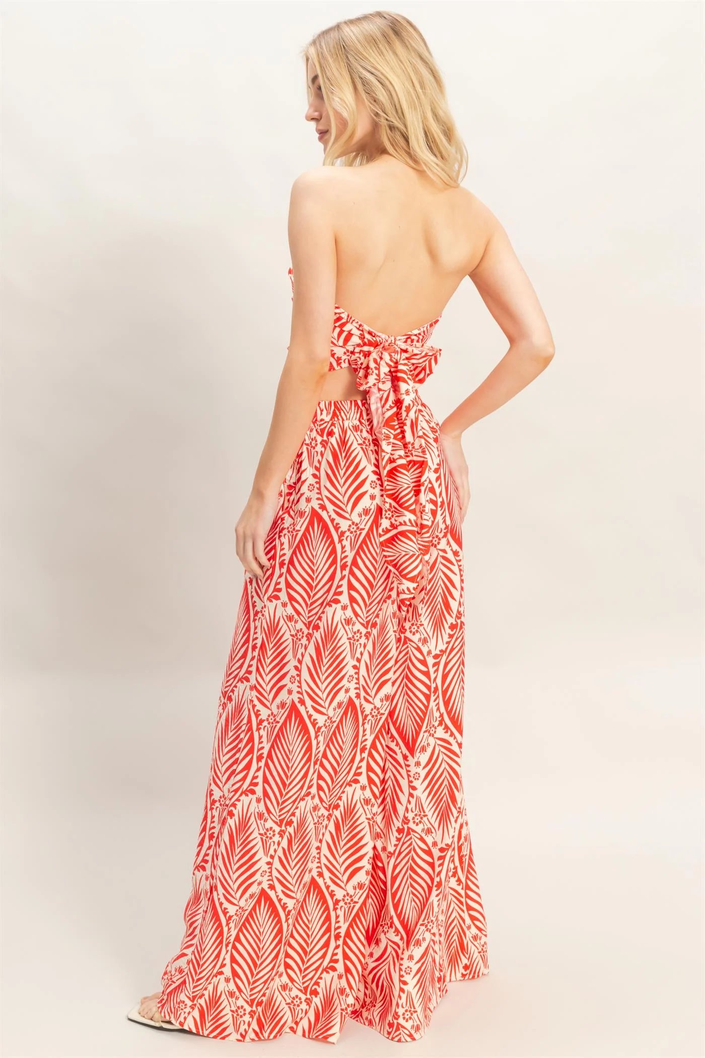 Red Hawaiian Tie Set