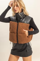Toast Leather Fleece Vest