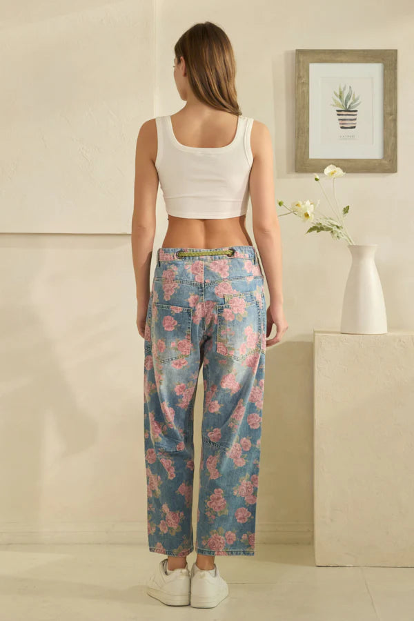 All the Roses Barrel Jeans