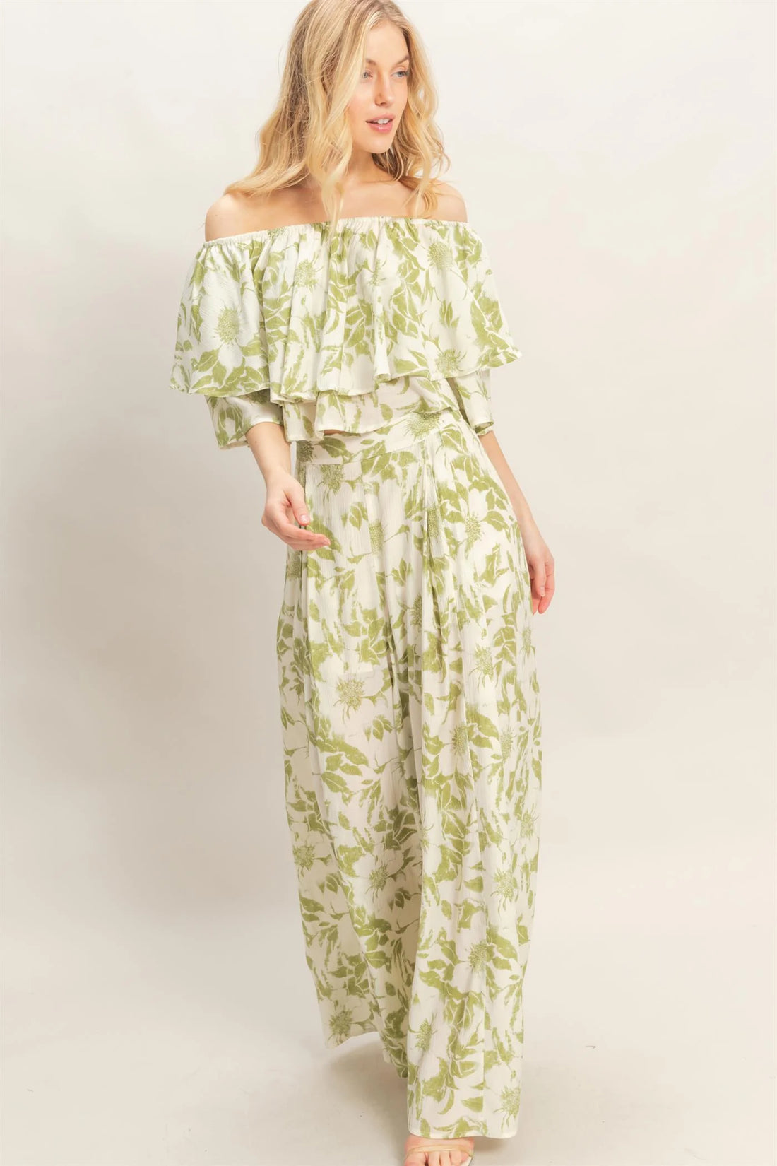 Tropical Hideaway Ruffled Pant Set