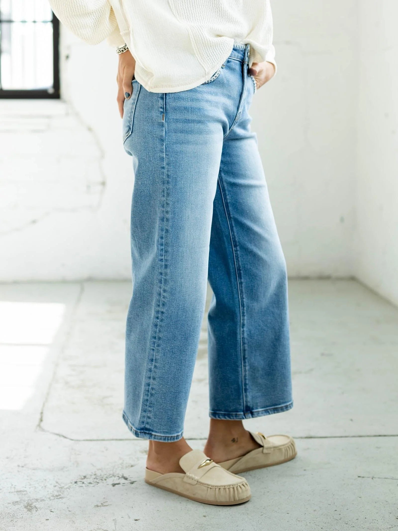 In Stiches Crop Jeans