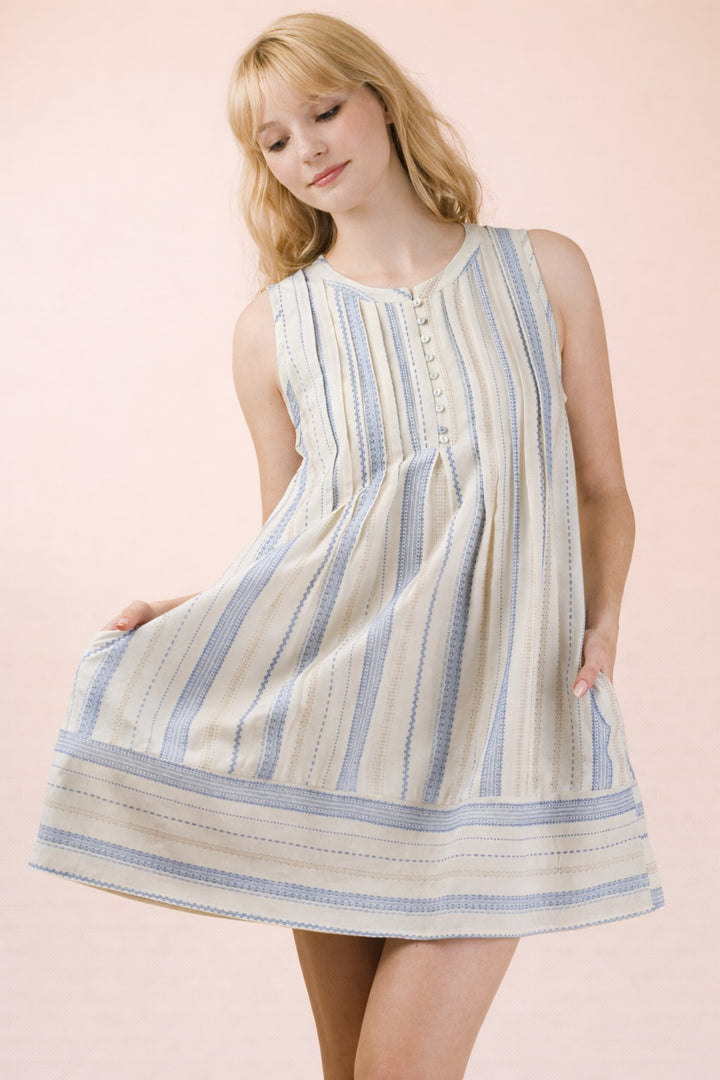 Pretty in Stripes Linen Dress